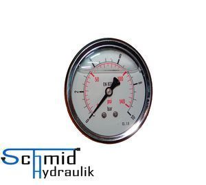 0-250 bar Anschluss unten Aktion Hydraulik Manometer Ø63mm Glycerin Edelst 