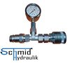 Hydraulik Prüfanschluss mit Manometer 0 - 400 bar